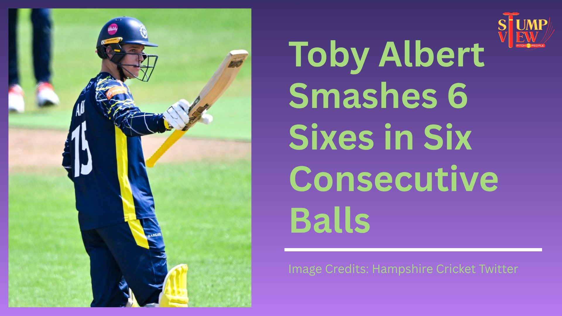Toby Albert Creates History with 6 Sixes in Six Consecutive Balls in One-Day Cup